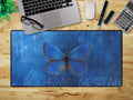 Blue Butterfly Desk Mat: Office Desk Decor, Student Gift