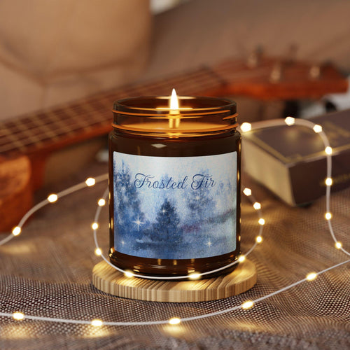 Candle, Frosted Fir Scented Soy Candle (Multi-Size) - Holiday Ambiance, Cozy Winter Home Decor, Christmas Gift, Festive Aroma