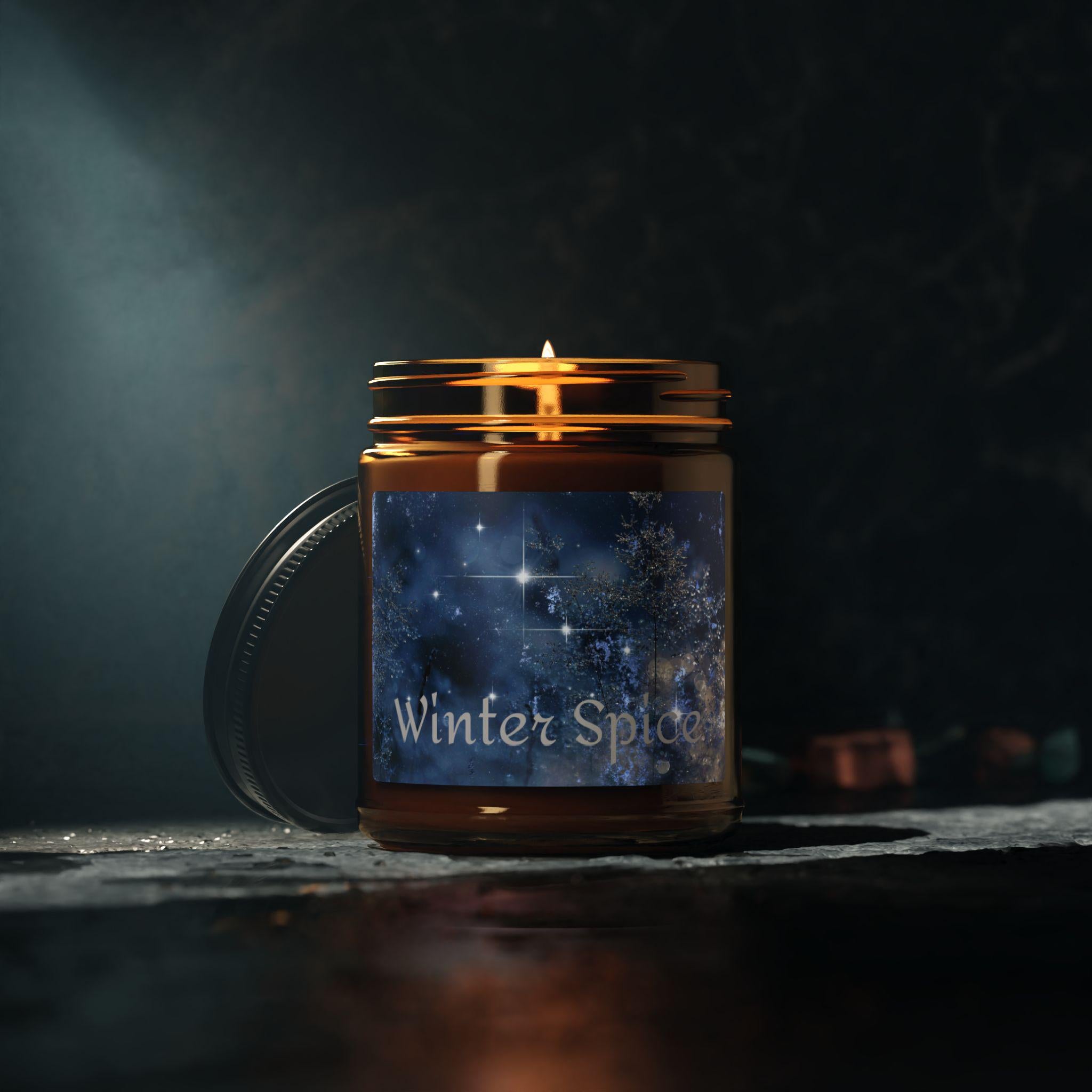 Candle, Winter Spice Scented Soy Candle, Old World Vibe, Holiday Candle, Home Fragrance, Gift for Her, Decorative Candle
