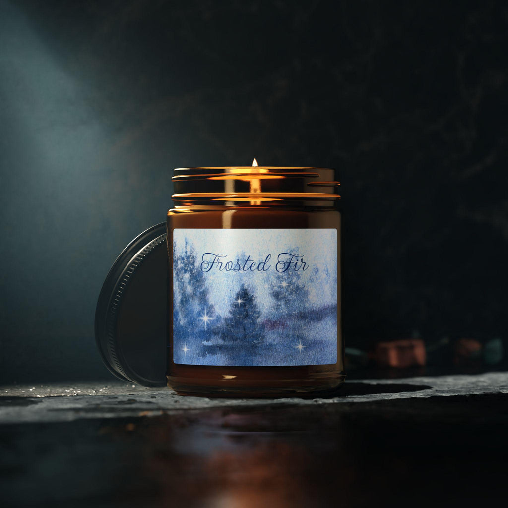 Candle, Frosted Fir Scented Soy Candle (Multi-Size) - Holiday Ambiance, Cozy Winter Home Decor, Christmas Gift, Festive Aroma
