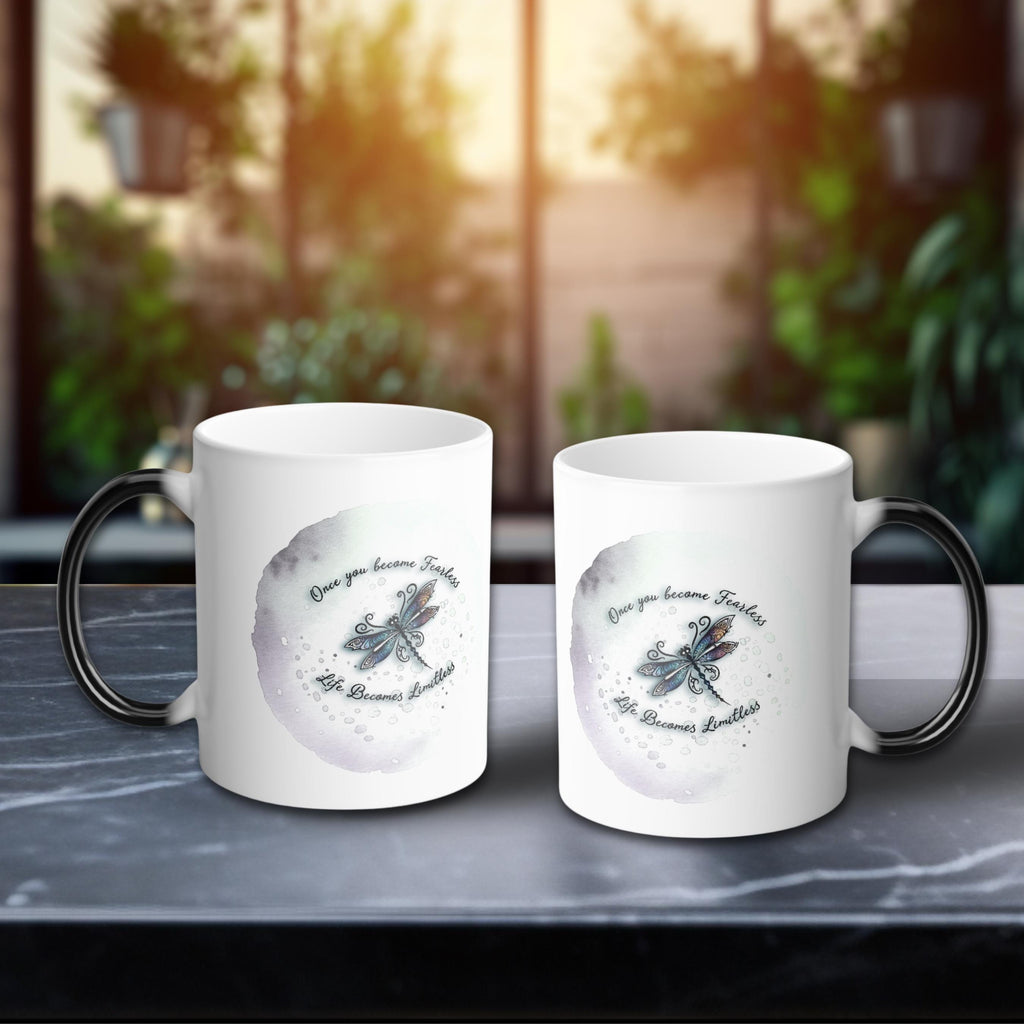 Dragonfly Color Morphing Coffee Mug: Heat-Sensitive Ceramic