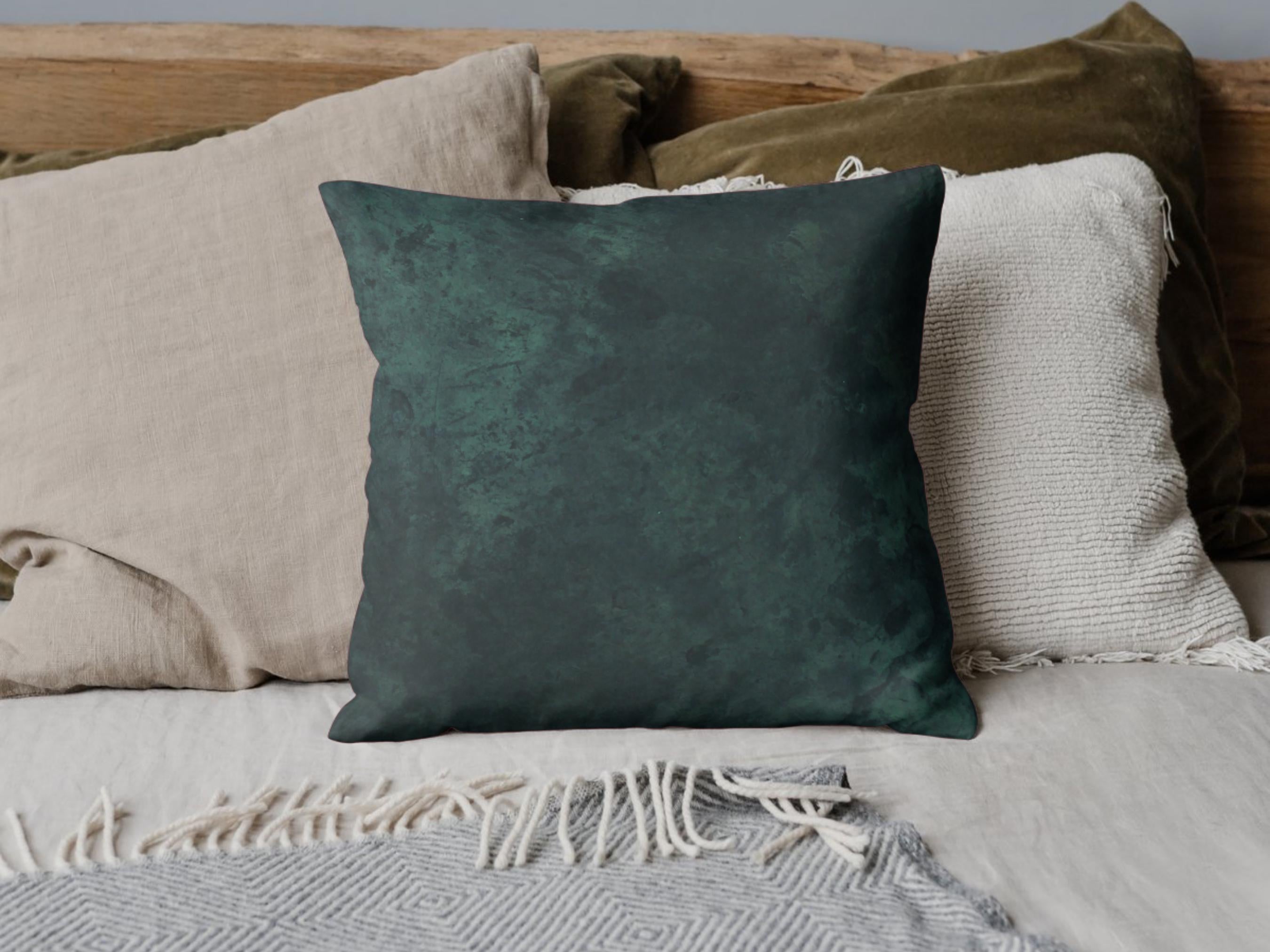 Dark Moss Faux Suede Pillow: Forest Vibes Home Decor