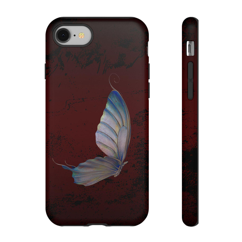 Butterfly Burgundy Tough Case Phone Case, Custom Phone Cover for iPhone Samsung Galaxy Google Pixel, Double Layer Protection