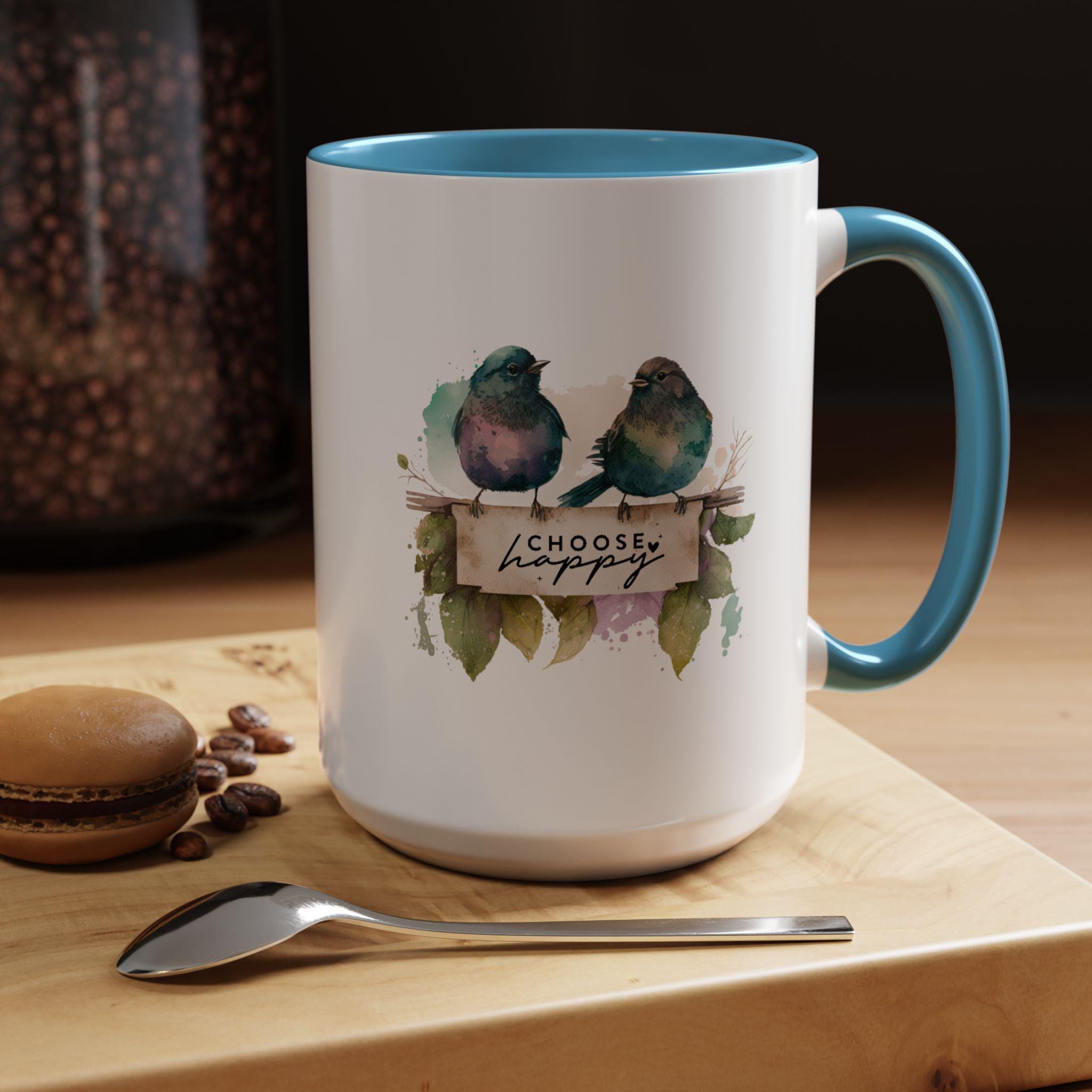 Choose Happy Coffee Mug | Inspirational Mug, Cute Bird Design, Gift for Nature Lovers, Perfect for Friends and Family
