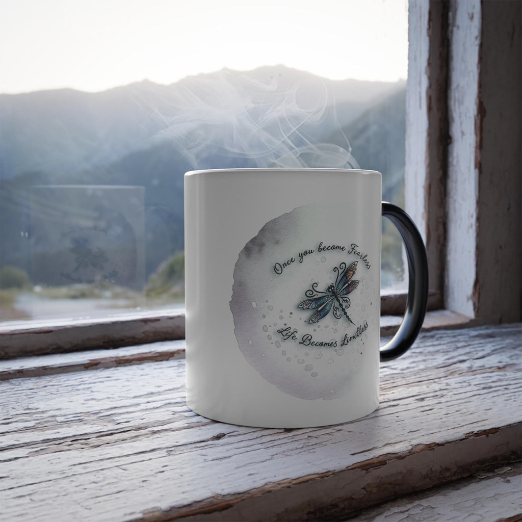 Dragonfly Color Morphing Coffee Mug: Heat-Sensitive Ceramic