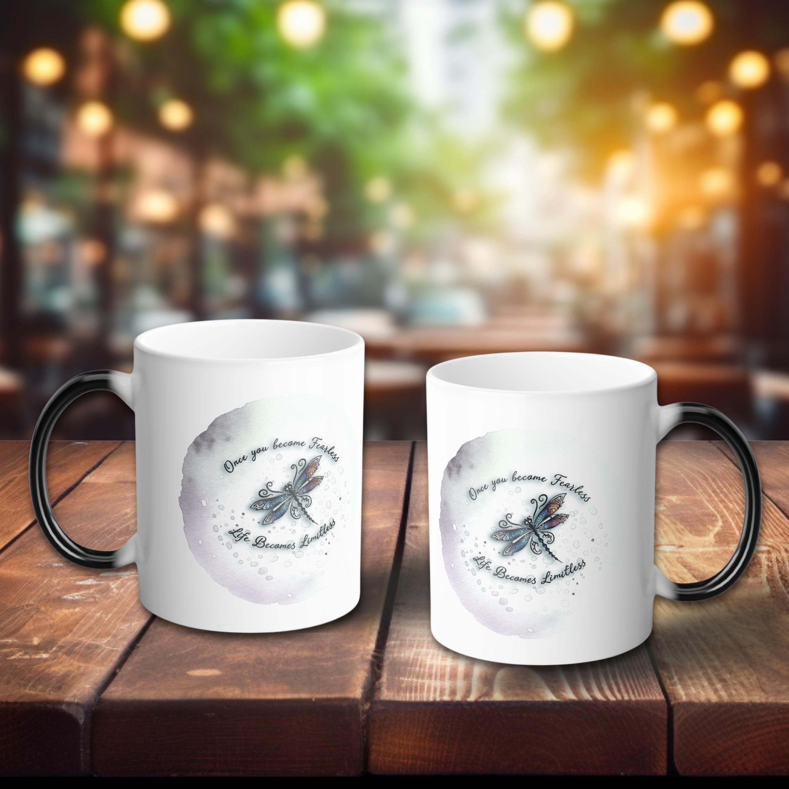 Dragonfly Color Morphing Coffee Mug: Heat-Sensitive Ceramic
