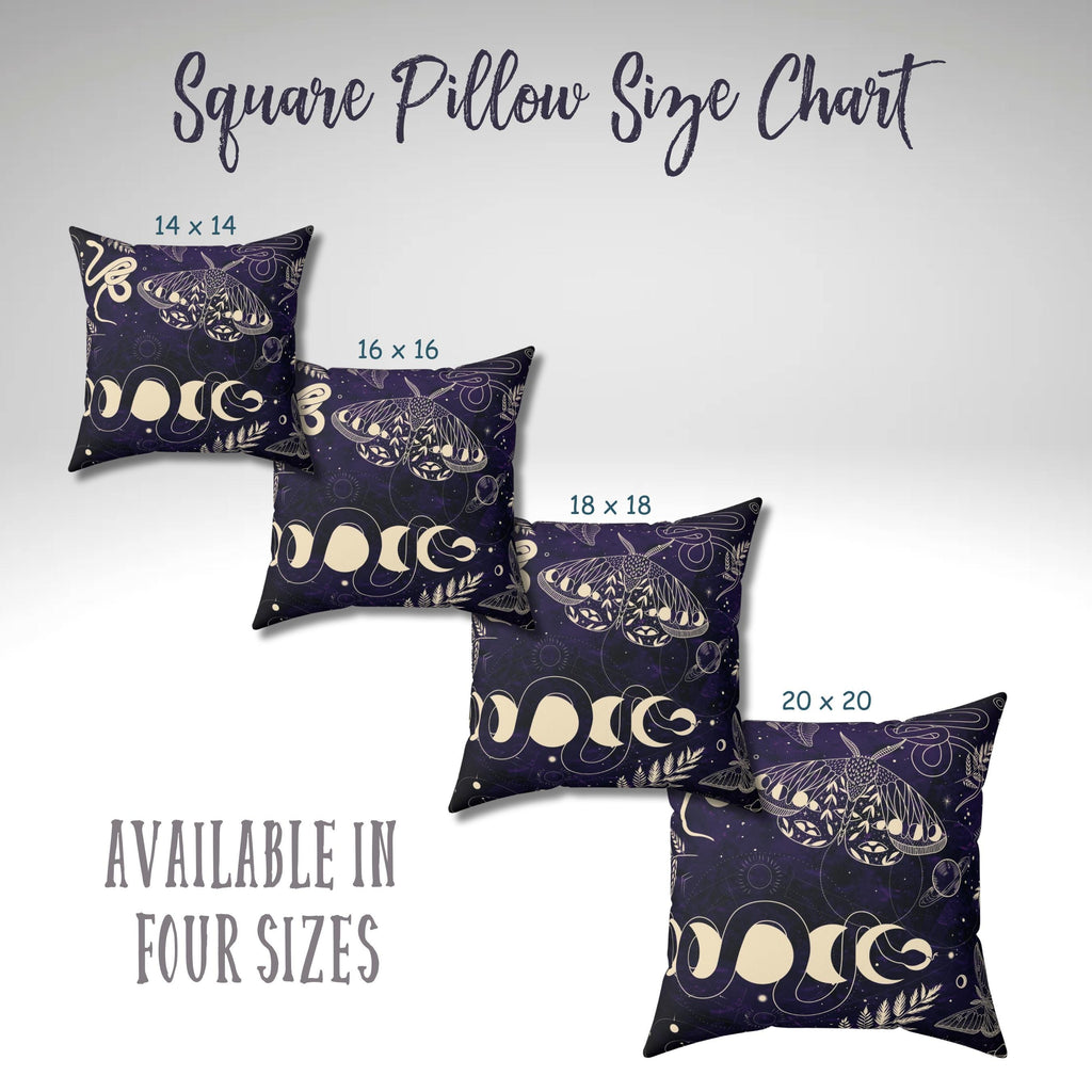 Butterfly Snake Square Pillow: Elegant Boho Home Decor