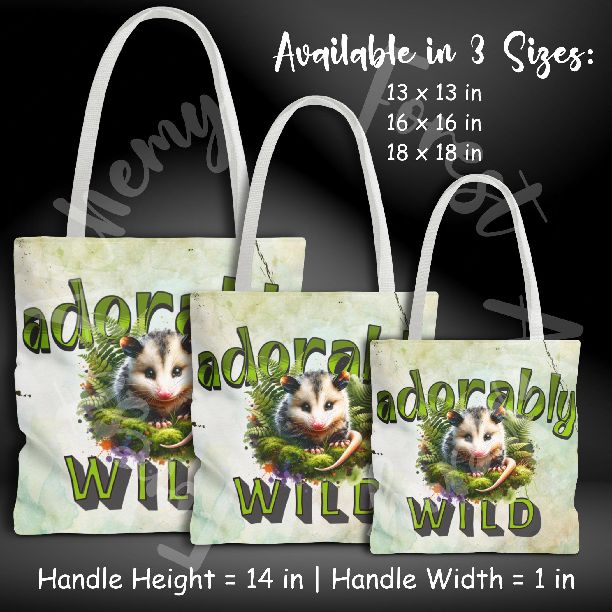 Opossum Tote Bag: Adorably Wild Moss & Fern Design