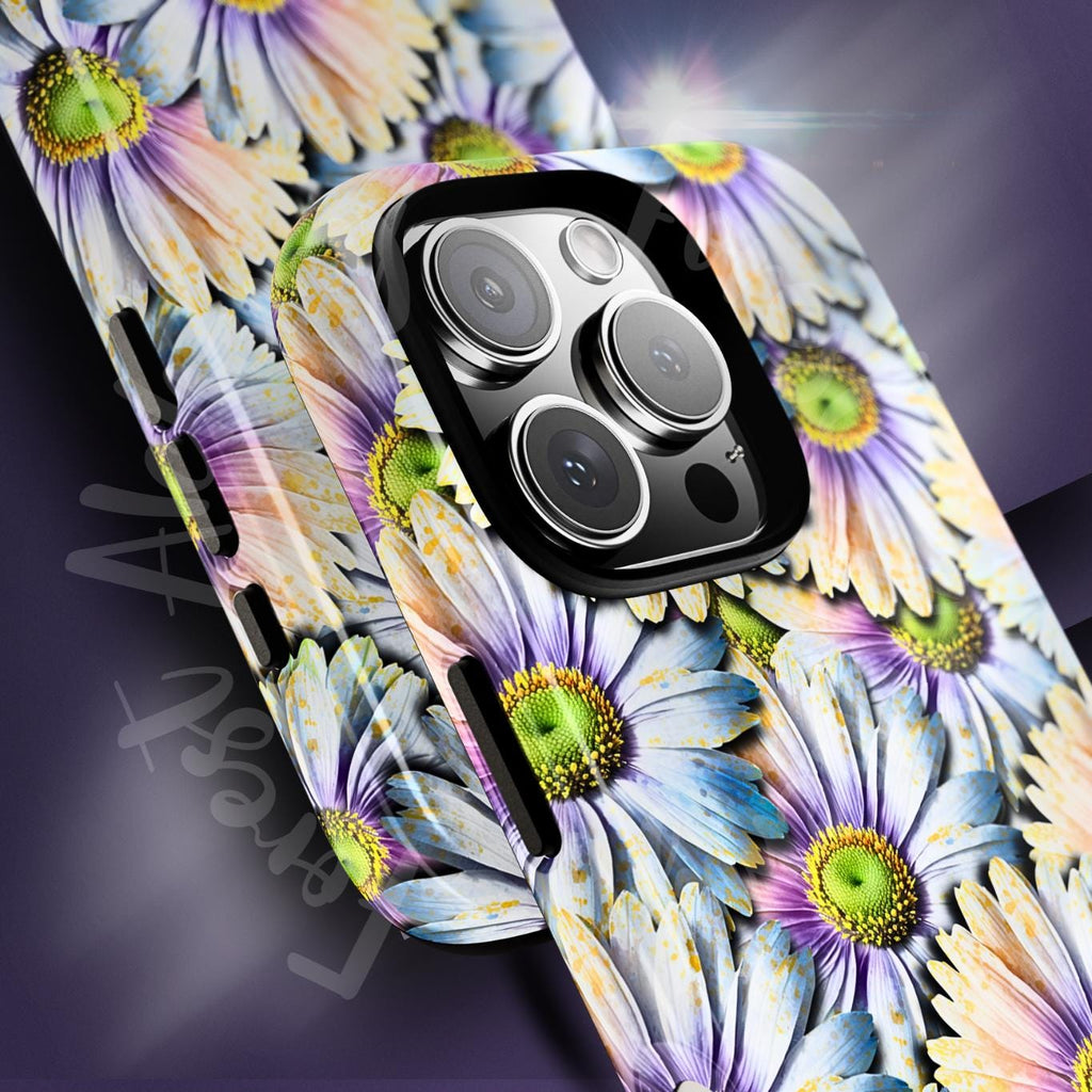 Tough Floral Phone Case – Pastel Daisy Print Protective Phone Cover | Feminine Aesthetic Gift | Durable Dual-Layer Phone Case