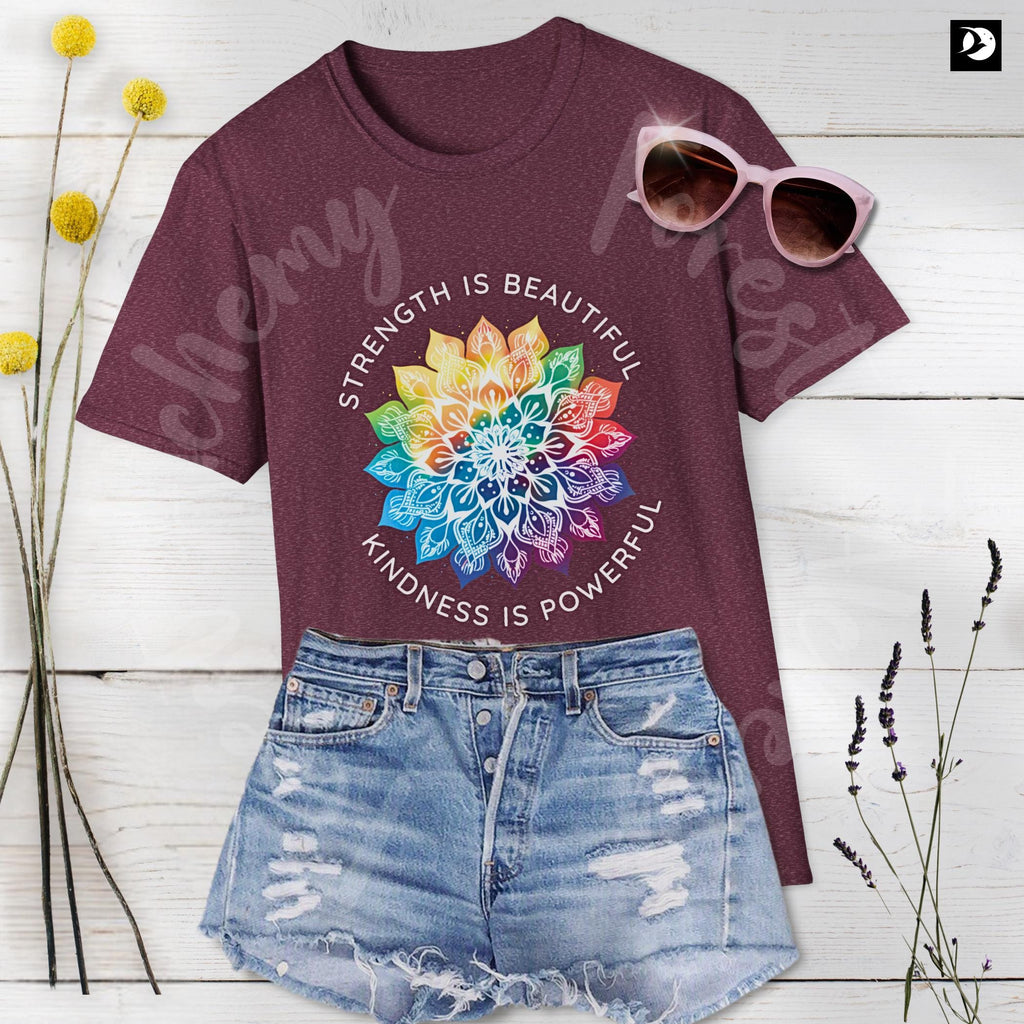 Rainbow Mandala T-Shirt: Inspirational Soft Cotton Tee