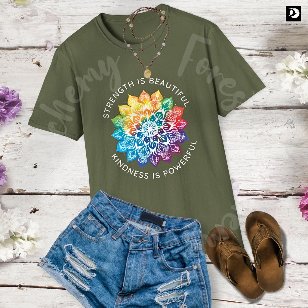 Rainbow Mandala T-Shirt: Inspirational Soft Cotton Tee