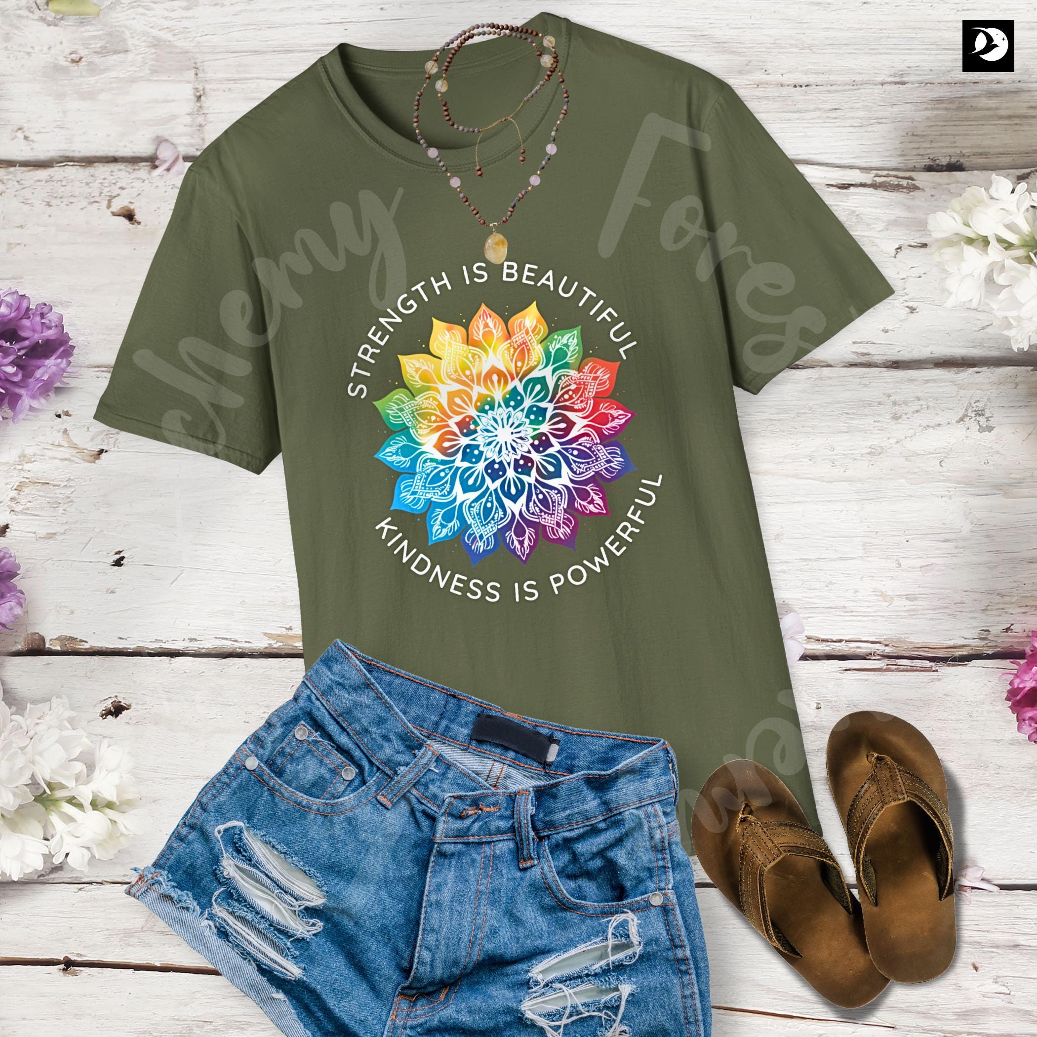 Rainbow Mandala T-Shirt: Inspirational Soft Cotton Tee