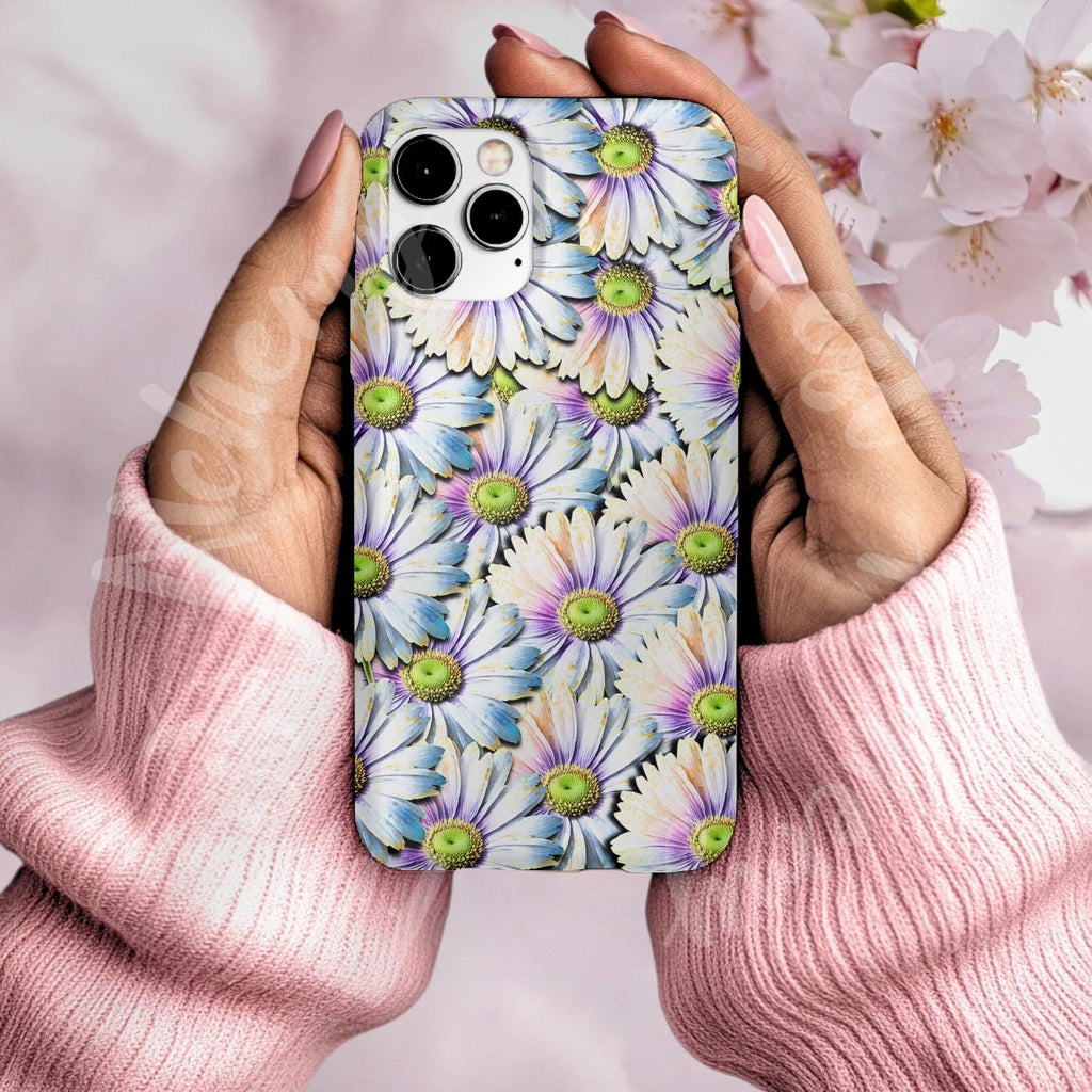 Tough Floral Phone Case – Pastel Daisy Print Protective Phone Cover | Feminine Aesthetic Gift | Durable Dual-Layer Phone Case