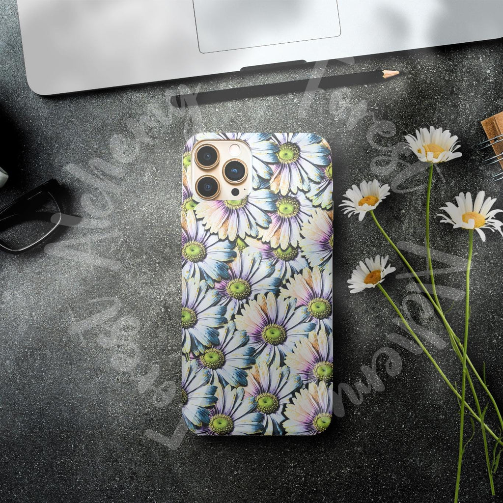 Tough Floral Phone Case – Pastel Daisy Print Protective Phone Cover | Feminine Aesthetic Gift | Durable Dual-Layer Phone Case