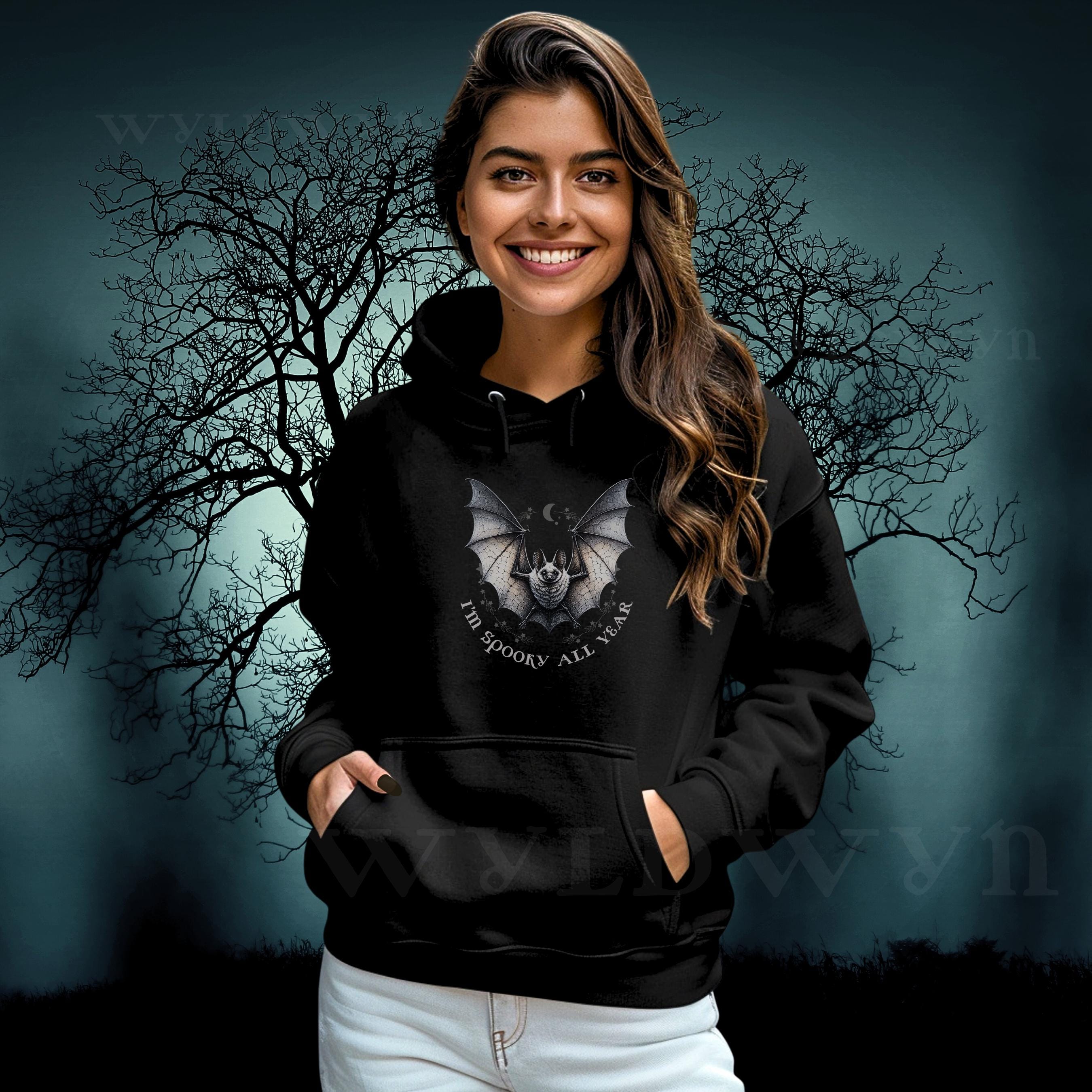 Spooky All Year Bat Hoodie – Cute Halloween Hoodie with Cozy Fit, Sustainable & Socially Conscious
