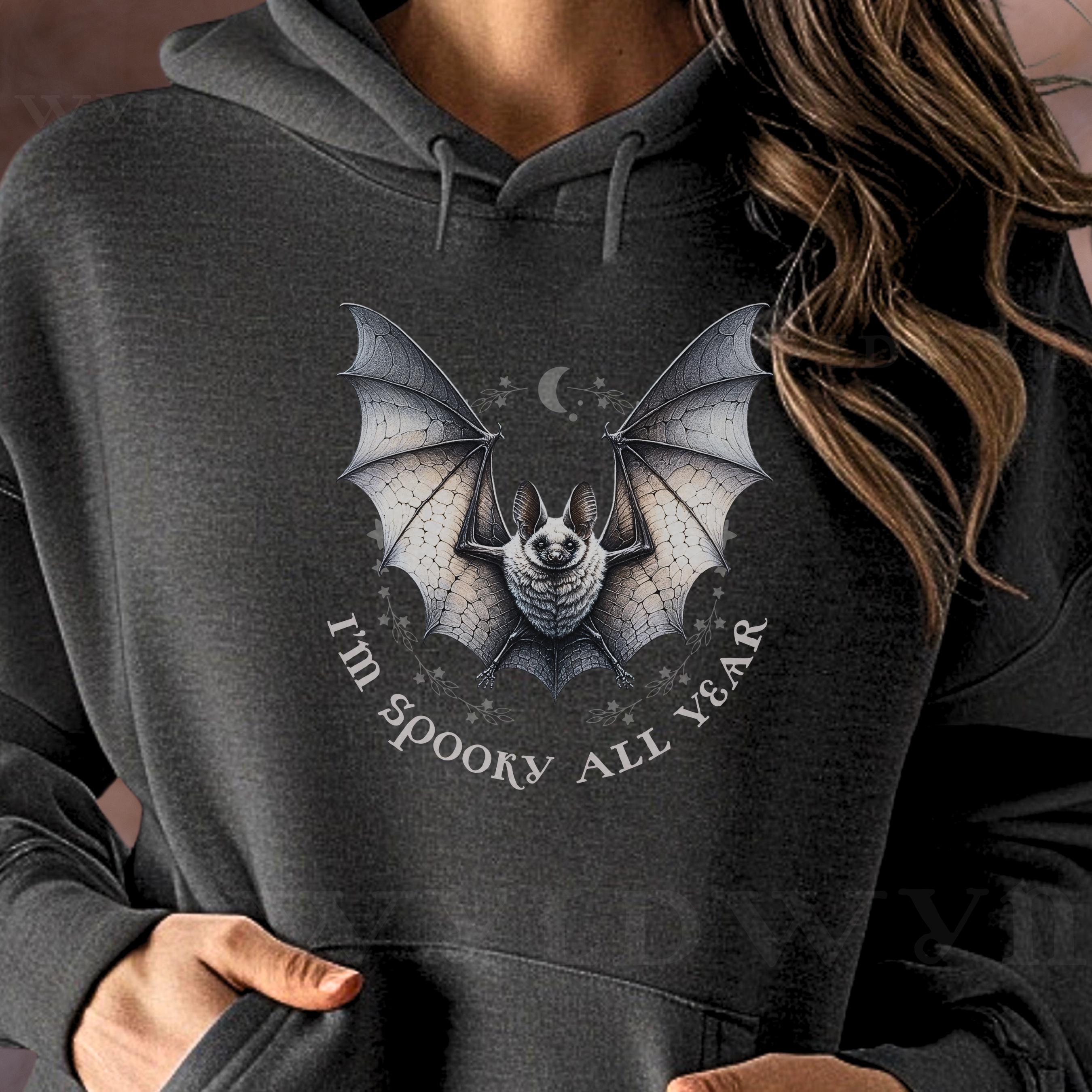 Spooky All Year Bat Hoodie – Cute Halloween Hoodie with Cozy Fit, Sustainable & Socially Conscious