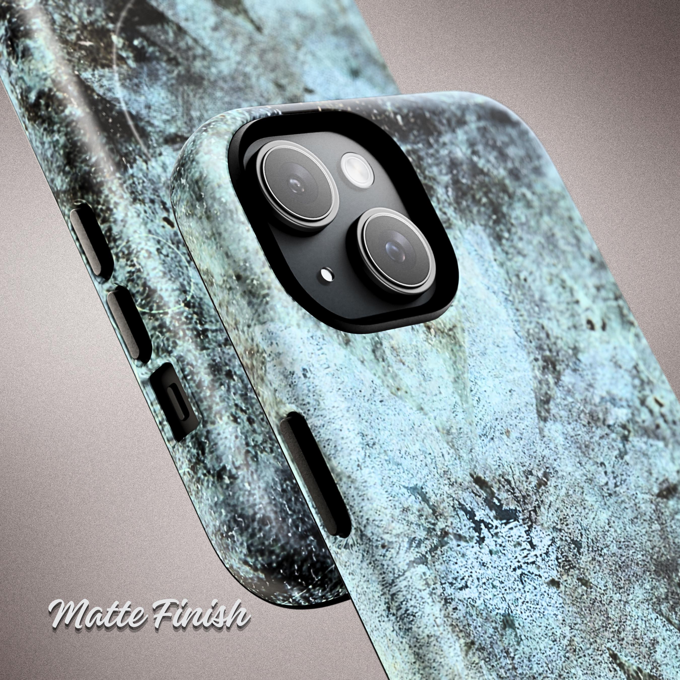 Abstract Teal Floral iPhone Case, MagSafe Compatible Phone Case, Dark Botanical iPhone 17 16 15 14 13 Case, Dual Layer Protective Case