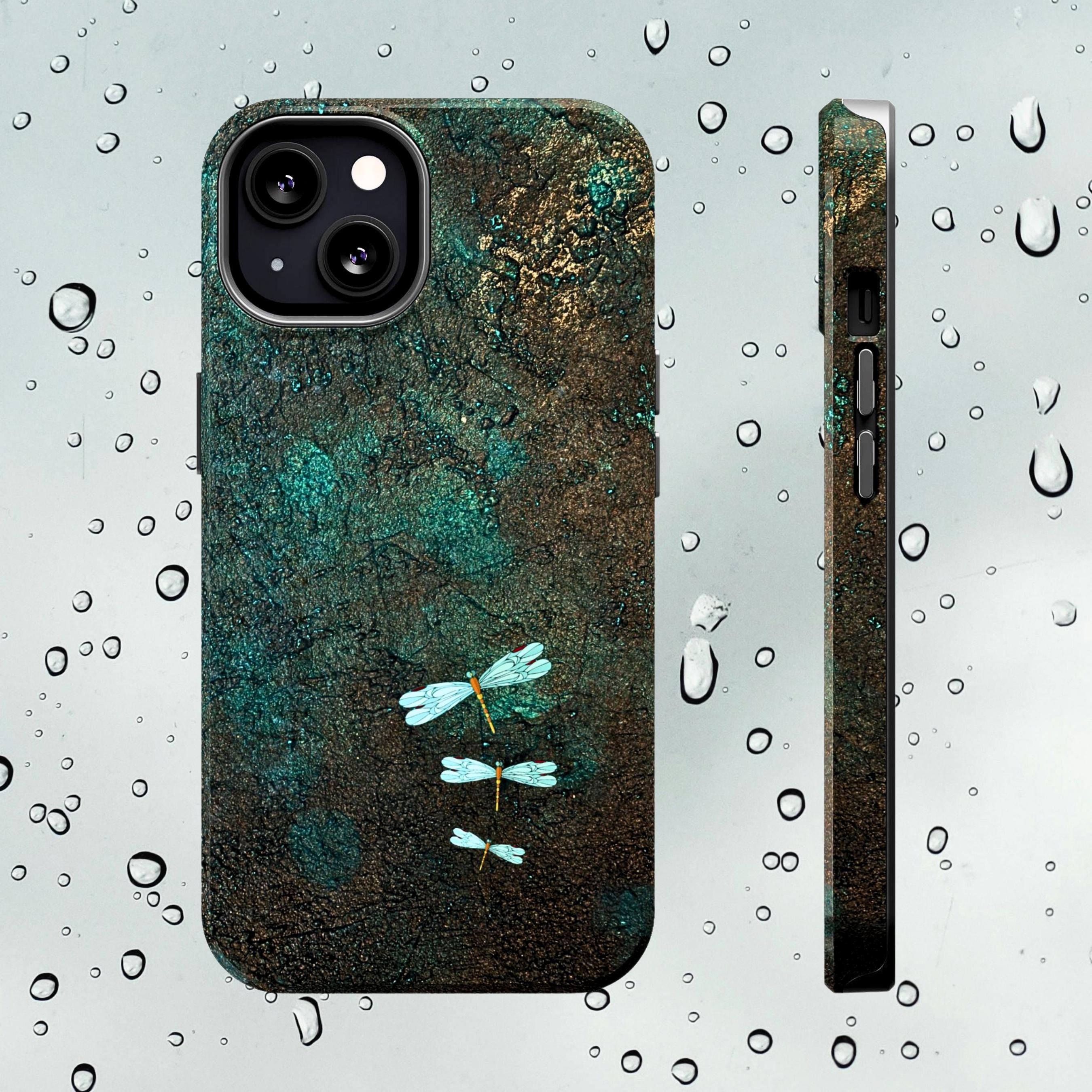 Dragonfly Phone Case | Moody Nature Dark Teal MagSafe Compatible Tough Phone Case | iPhone 17 | Samsung S26