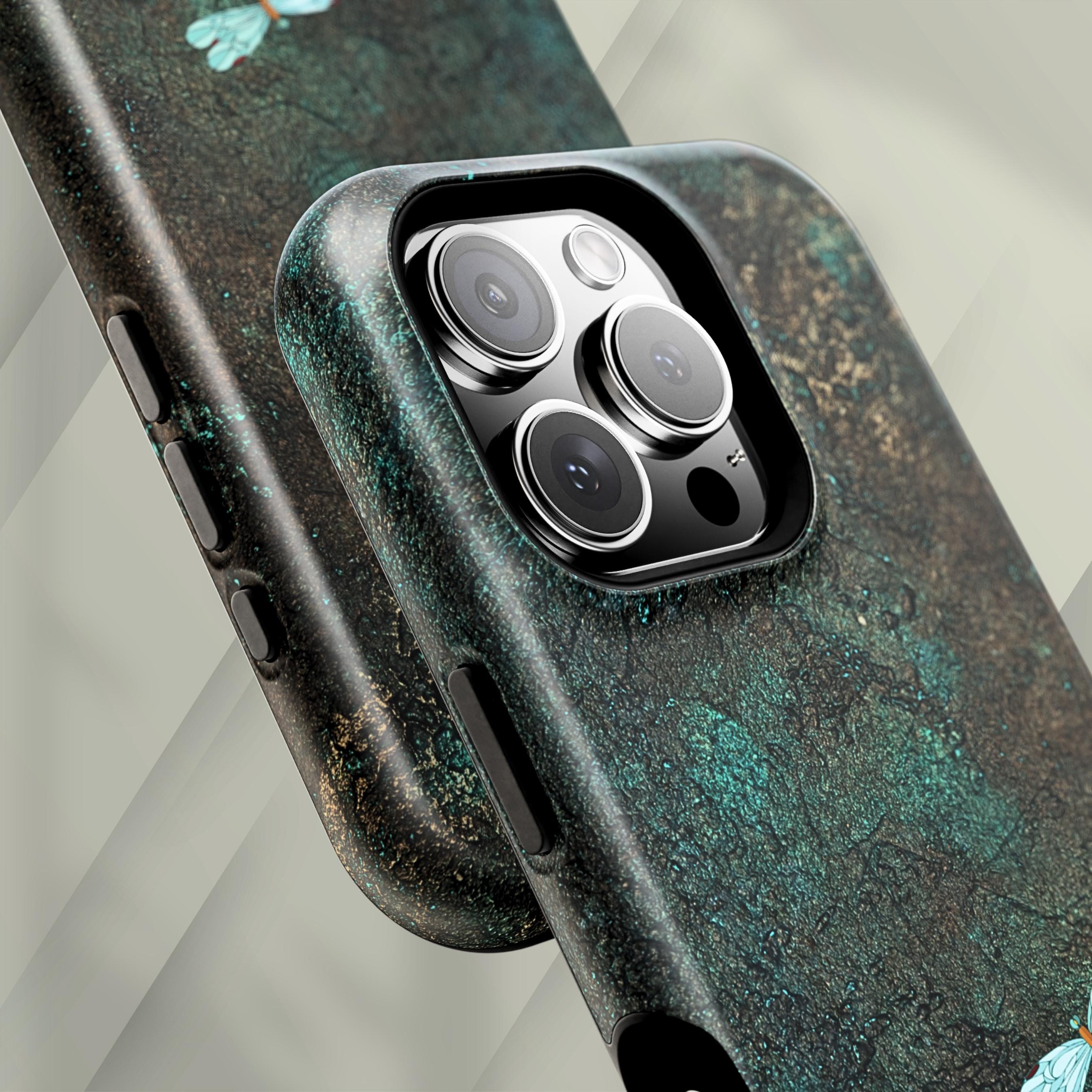 Dragonfly Phone Case | Moody Nature Dark Teal MagSafe Compatible Tough Phone Case | iPhone 17 | Samsung S26
