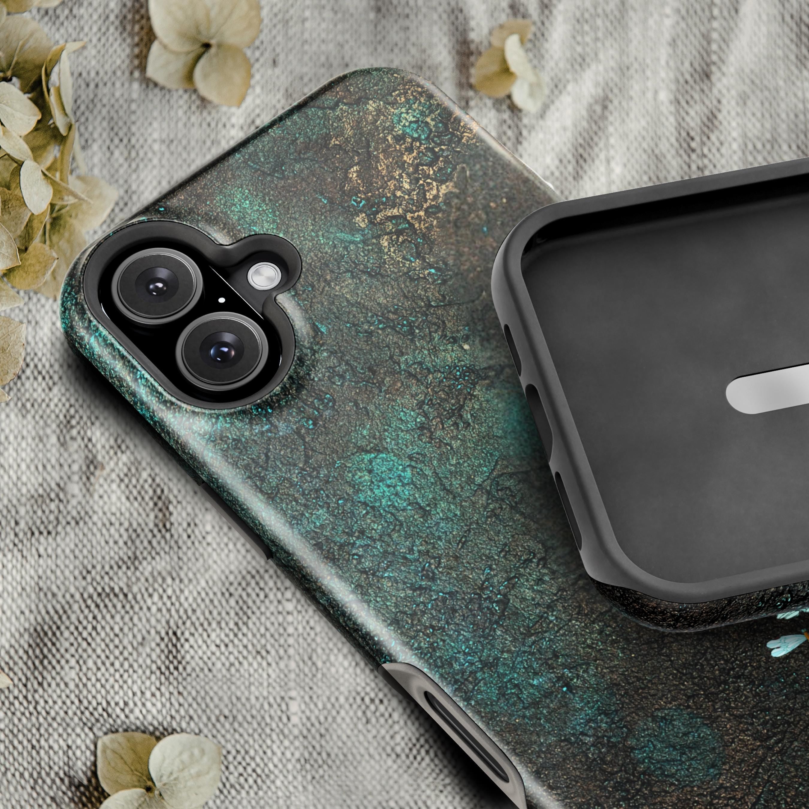 Dragonfly Phone Case | Moody Nature Dark Teal MagSafe Compatible Tough Phone Case | iPhone 17 | Samsung S26