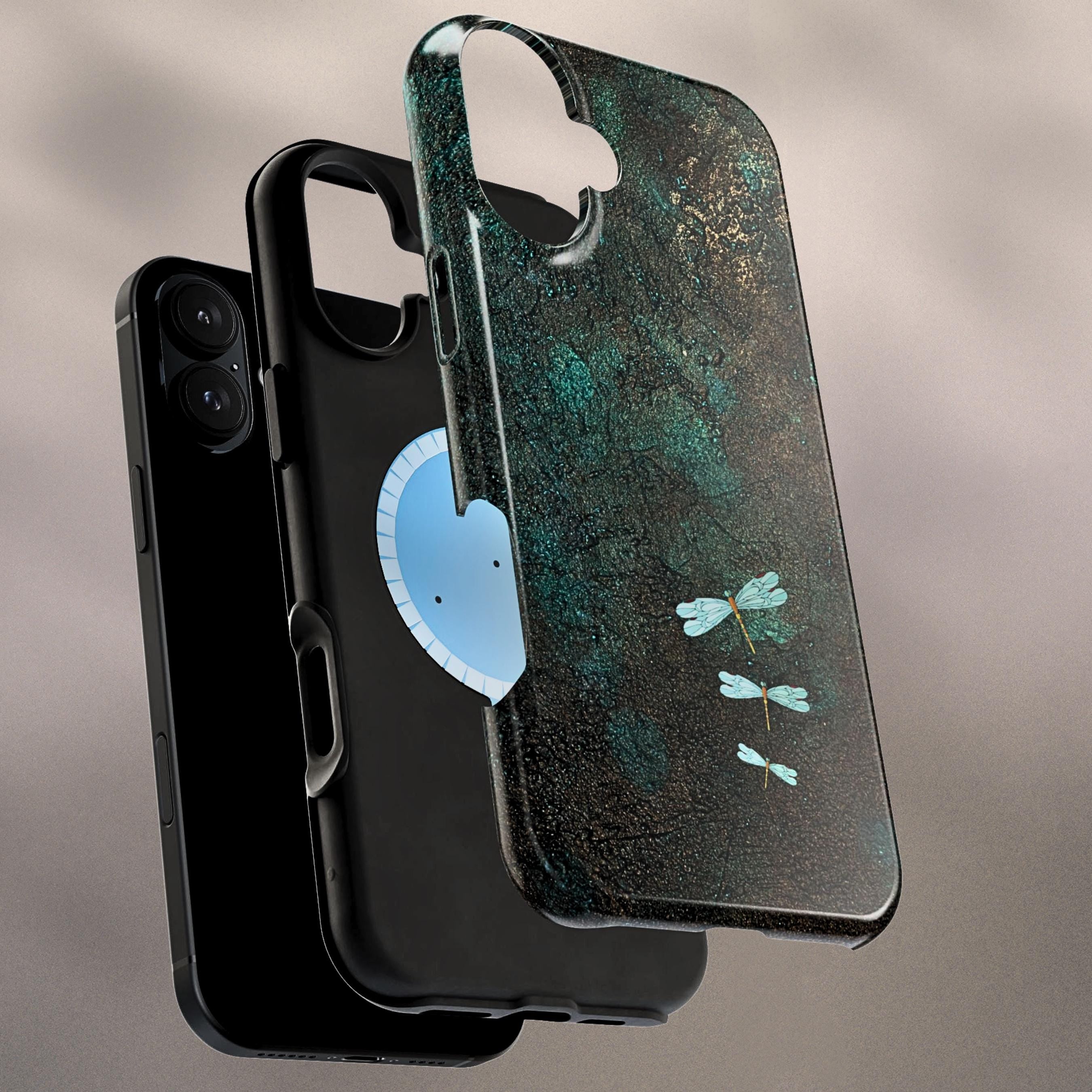 Dragonfly Phone Case | Moody Nature Dark Teal MagSafe Compatible Tough Phone Case | iPhone 17 | Samsung S26