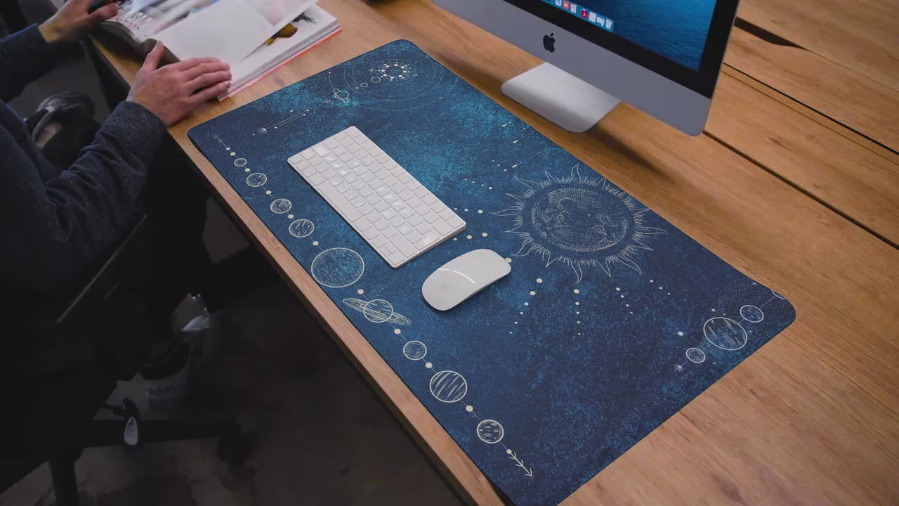 Celestial Desk Mat: Cosmic Space Design, Home Office Decor